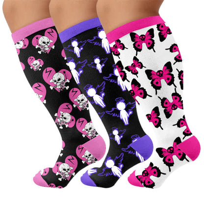 Chaussettes de compression Dark Fairy grandes tailles - Multicolore (3 paires) - 4XL - image 4