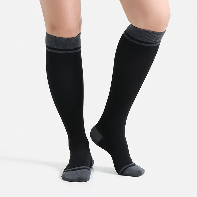 Chaussettes de compression sport unies grandes tailles - Noir - XL - image 0