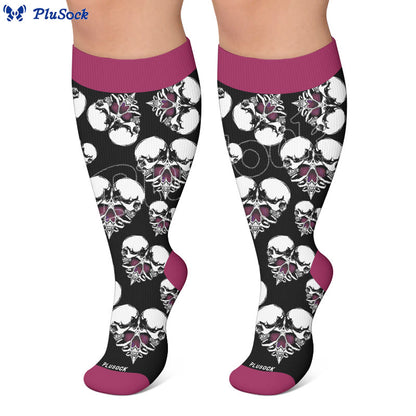 Chaussettes de compression punk crâne cœur grandes tailles - image 7