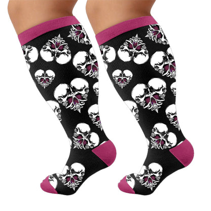Chaussettes de compression punk crâne cœur grandes tailles - image 10