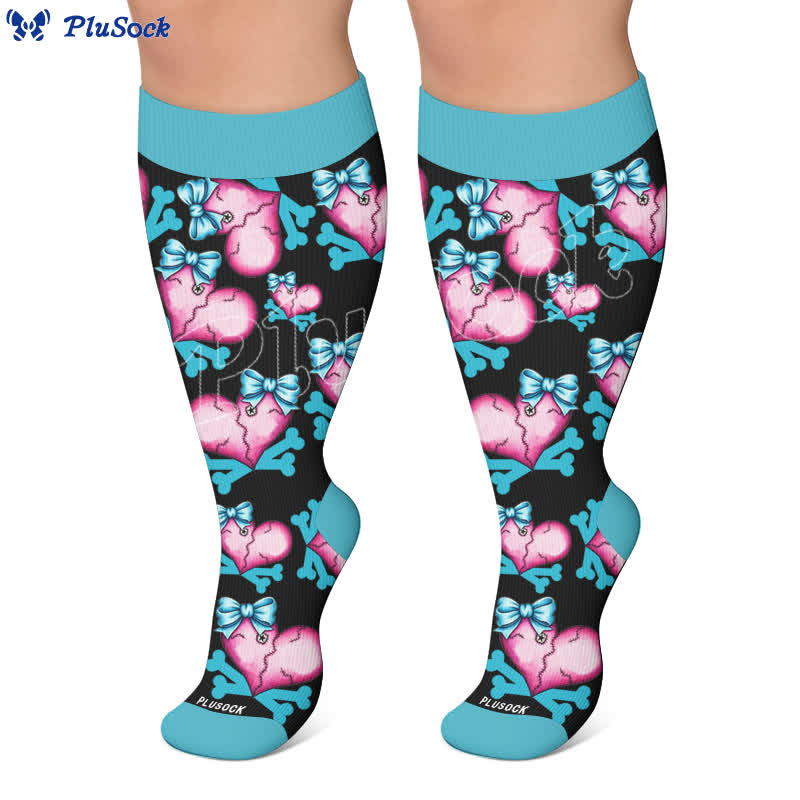 Chaussettes de compression à lacets grande taille avec motif crâne - image 7