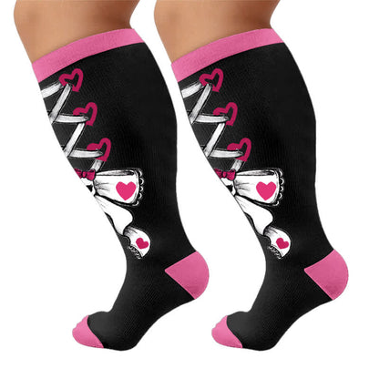 Chaussettes de compression à lacets grande taille avec motif crâne - image 9