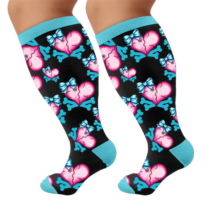 Chaussettes de compression à lacets grande taille avec motif crâne - image 10