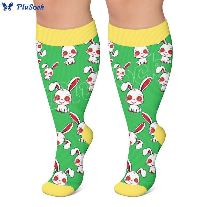 Chaussettes de compression à rayures lapin grande taille - image 6