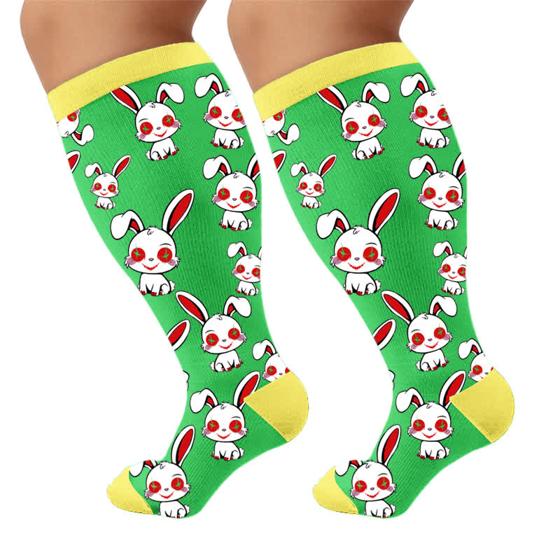 Chaussettes de compression à rayures lapin grande taille - image 9