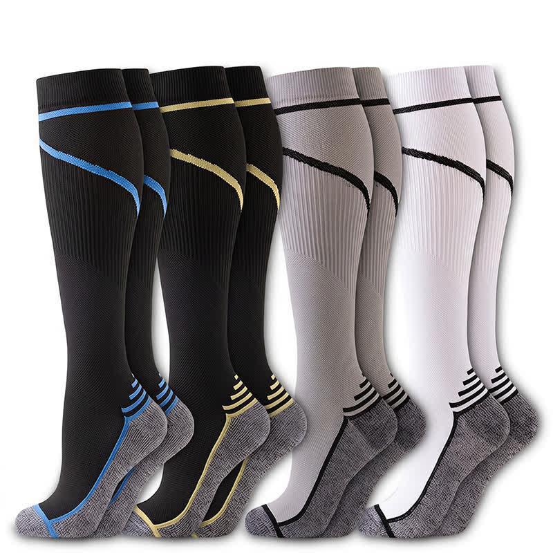 Chaussettes de compression à rayures contrastées (4 paires) - image 7