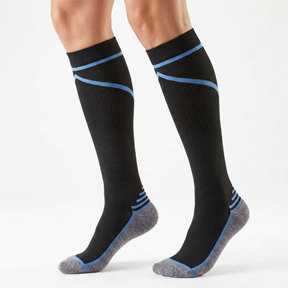 Chaussettes de compression à rayures contrastées (4 paires) - Noir - S/M - image 2