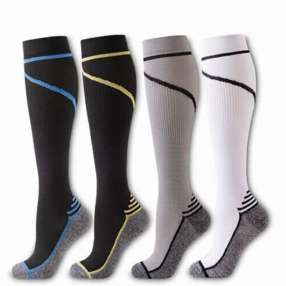 Chaussettes de compression à rayures contrastées (4 paires) - Multicolore - S/M - image 6