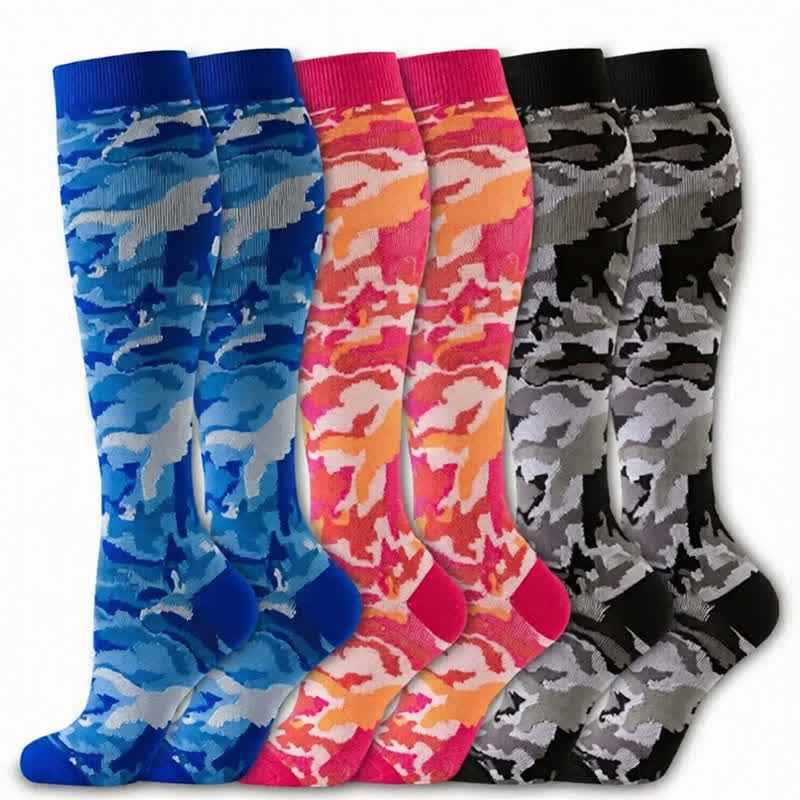 Chaussettes de compression camouflage bleu (3 paires) - image 4