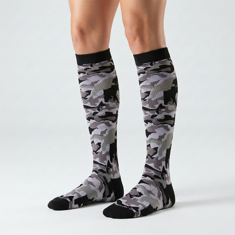 Chaussettes de compression camouflage bleu (3 paires) - Gris - S/M - image 1