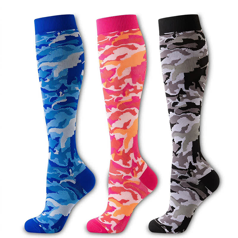 Chaussettes de compression camouflage bleu (3 paires) - Multicolore - S/M - image 5