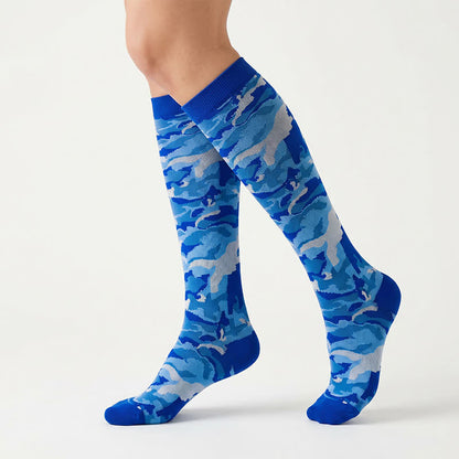 Chaussettes de compression camouflage bleu (3 paires) - Bleu - S/M - image 3