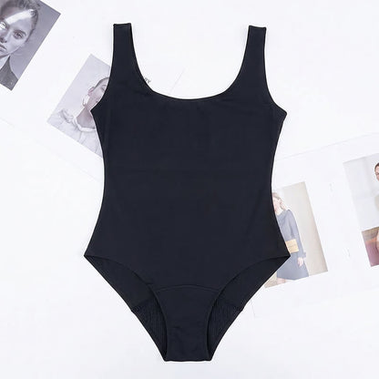 Maillot de bain une pièce minimaliste à col rond - Noir - 2XL - image 6