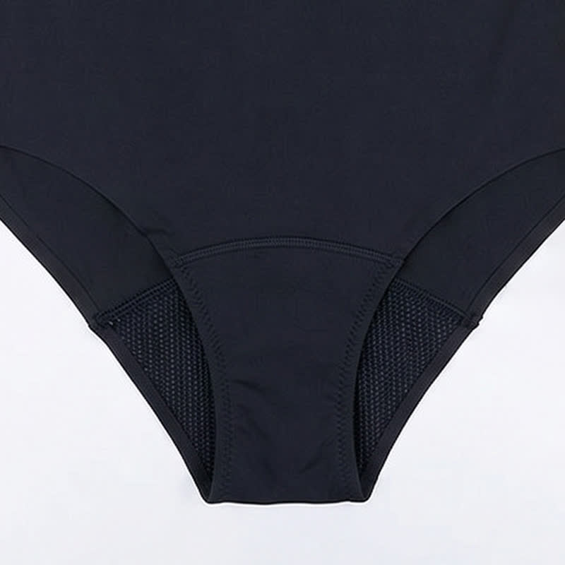 Maillot de bain une pièce minimaliste à col rond - image 7