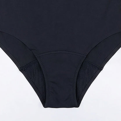 Maillot de bain une pièce minimaliste à col rond - image 7