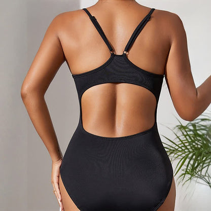 Maillot de bain une pièce noir minimaliste - image 1