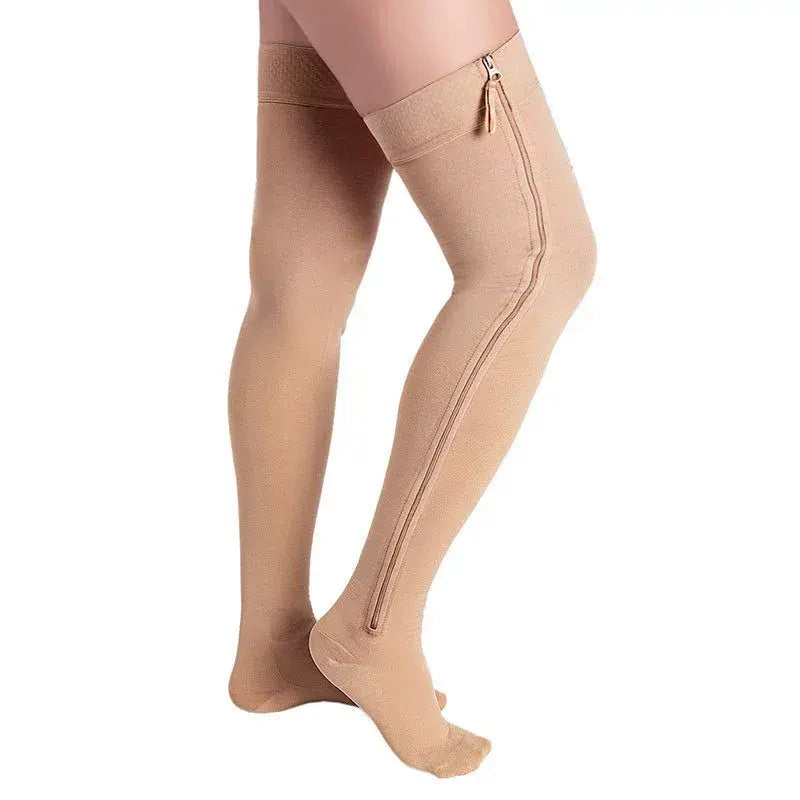 Chaussettes de compression à fermeture éclair latérale - Nu - 4XL - image 1