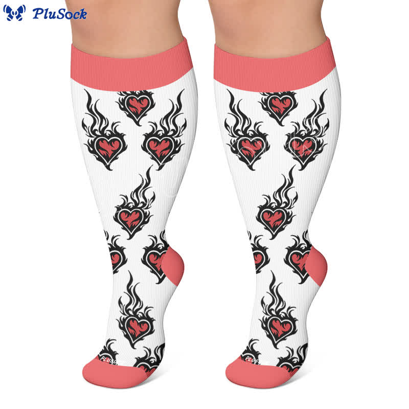 Chaussettes de compression grande taille Devil Skull Heart - image 7