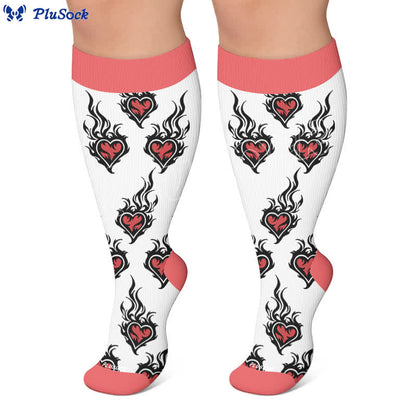 Chaussettes de compression grande taille Devil Skull Heart - image 7