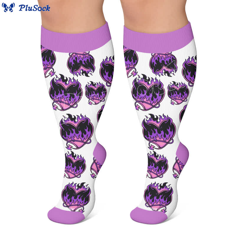 Chaussettes de compression grande taille Devil Skull Heart - image 5