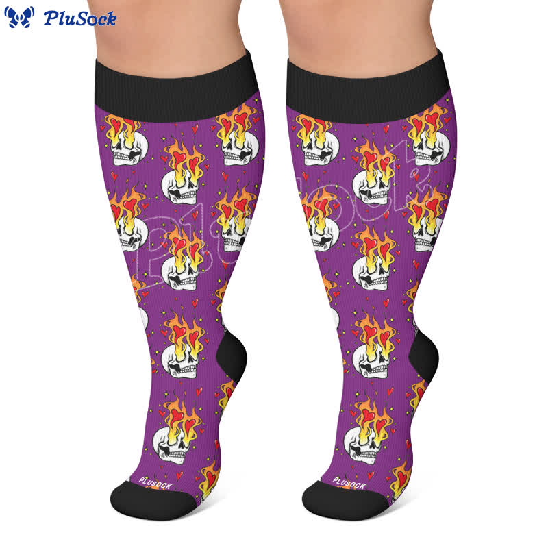 Chaussettes de compression grande taille Devil Skull Heart - image 6
