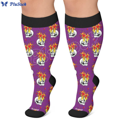Chaussettes de compression grande taille Devil Skull Heart - image 6