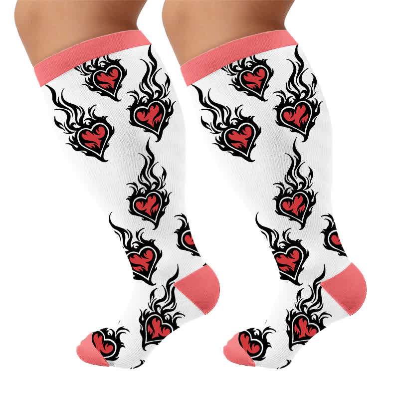 Chaussettes de compression grande taille Devil Skull Heart - image 10