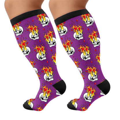 Chaussettes de compression grande taille Devil Skull Heart - image 9