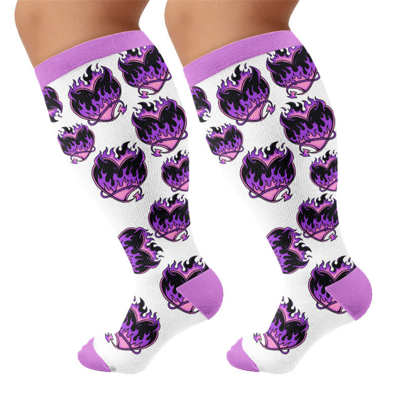 Chaussettes de compression grande taille Devil Skull Heart - image 8