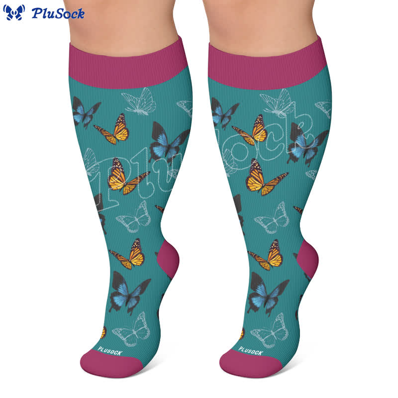 Chaussettes de compression papillon intégrales grandes tailles - image 7