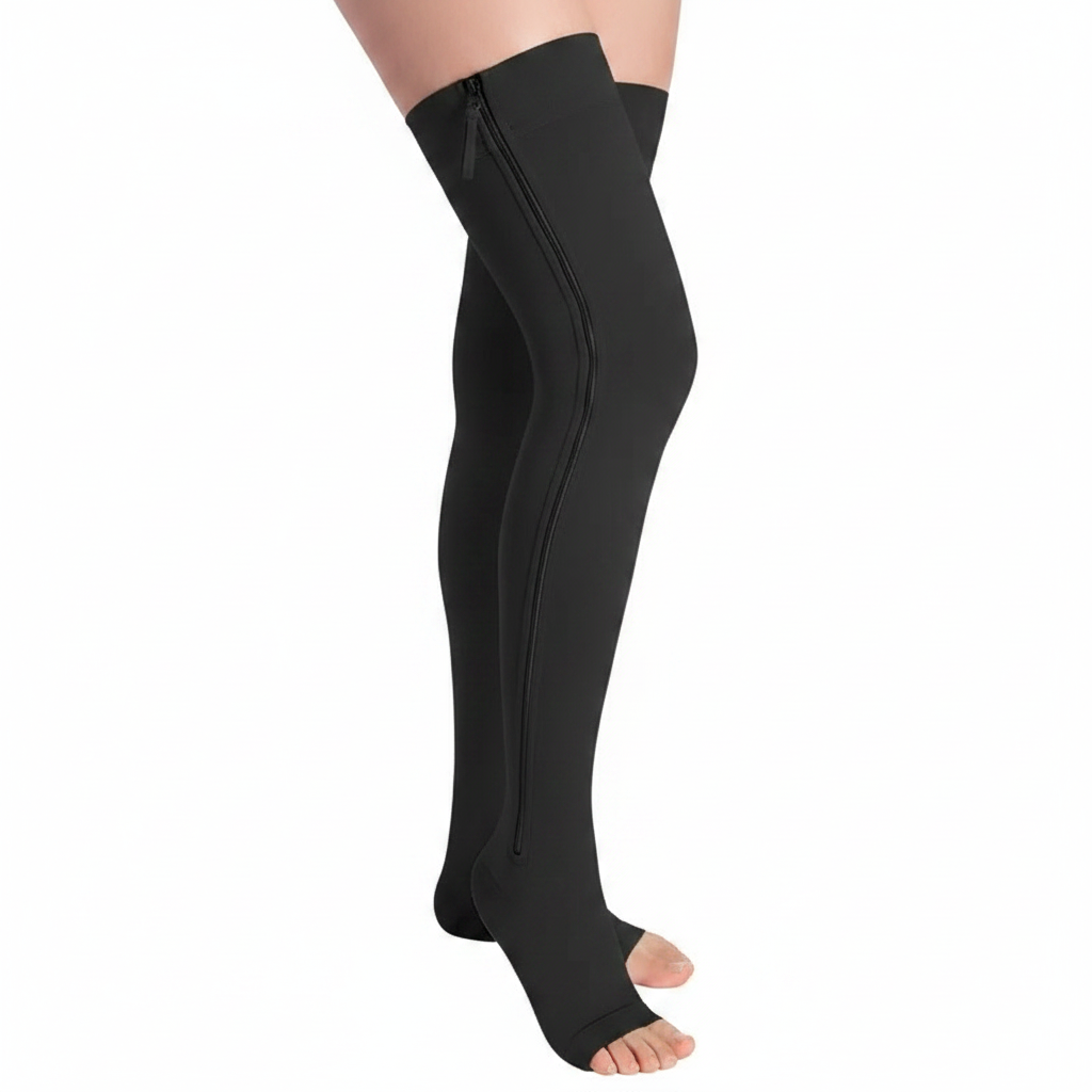 Chaussettes de compression à fermeture éclair latérale - Noir - 4XL - image 2