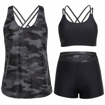 Maillots de bain trois pièces tankini sport - Gris - XXL - image 13