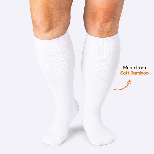 Chaussettes de compression blanches en bambou grande taille - image 0