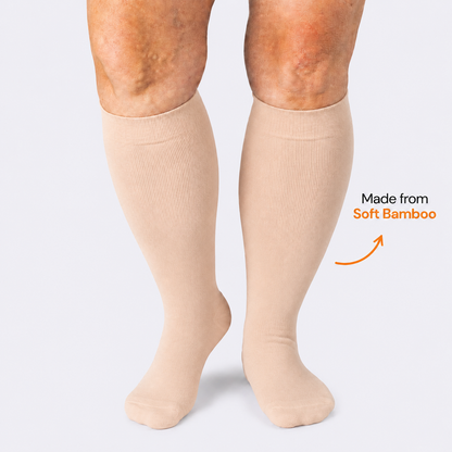 Chaussettes de compression en bambou couleur chair grande taille - image 0