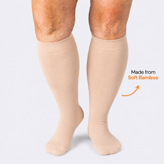 Chaussettes de compression en bambou couleur chair grande taille - image 0