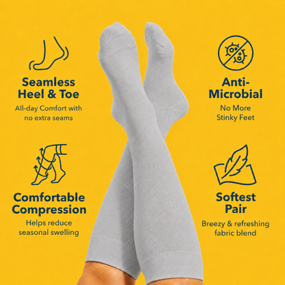 Chaussettes de compression grises en bambou grande taille - image 2