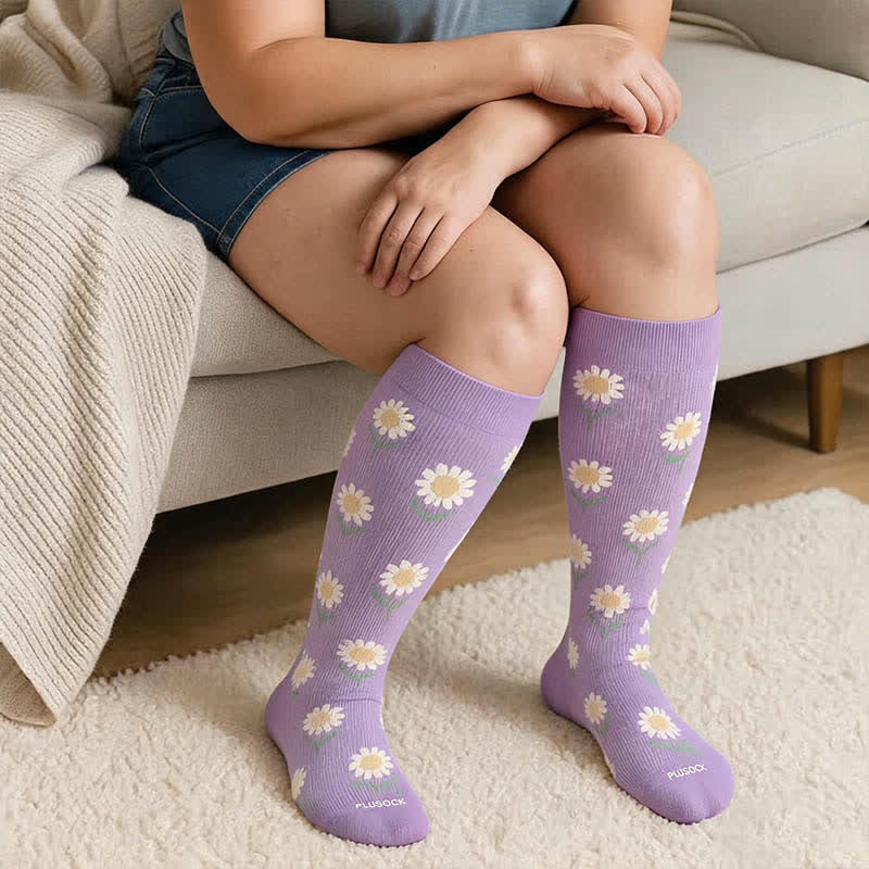 Chaussettes de compression imprimées grandes tailles - image 3