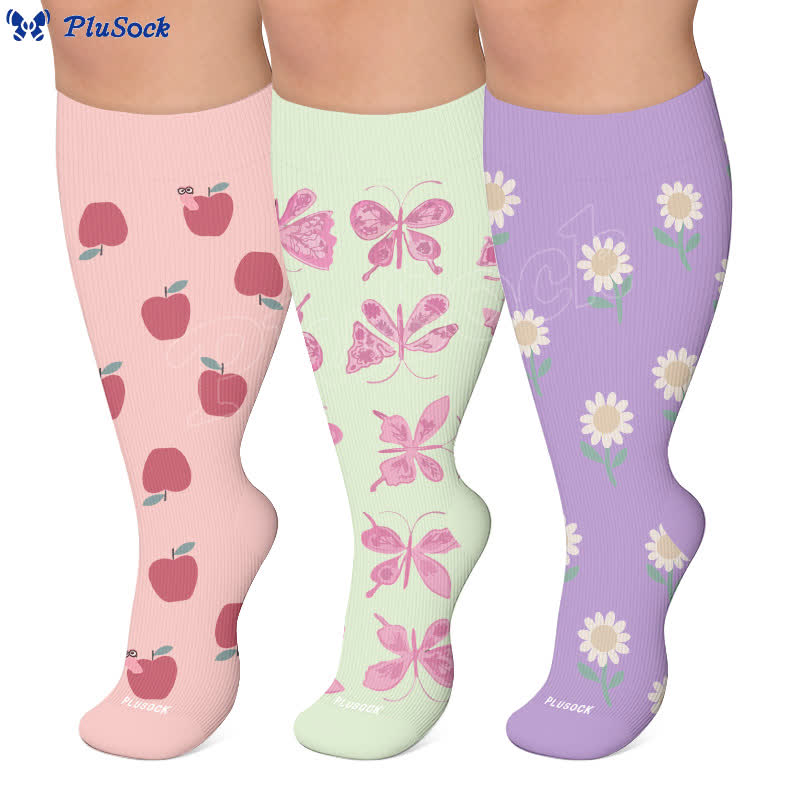 Chaussettes de compression imprimées grandes tailles - image 0