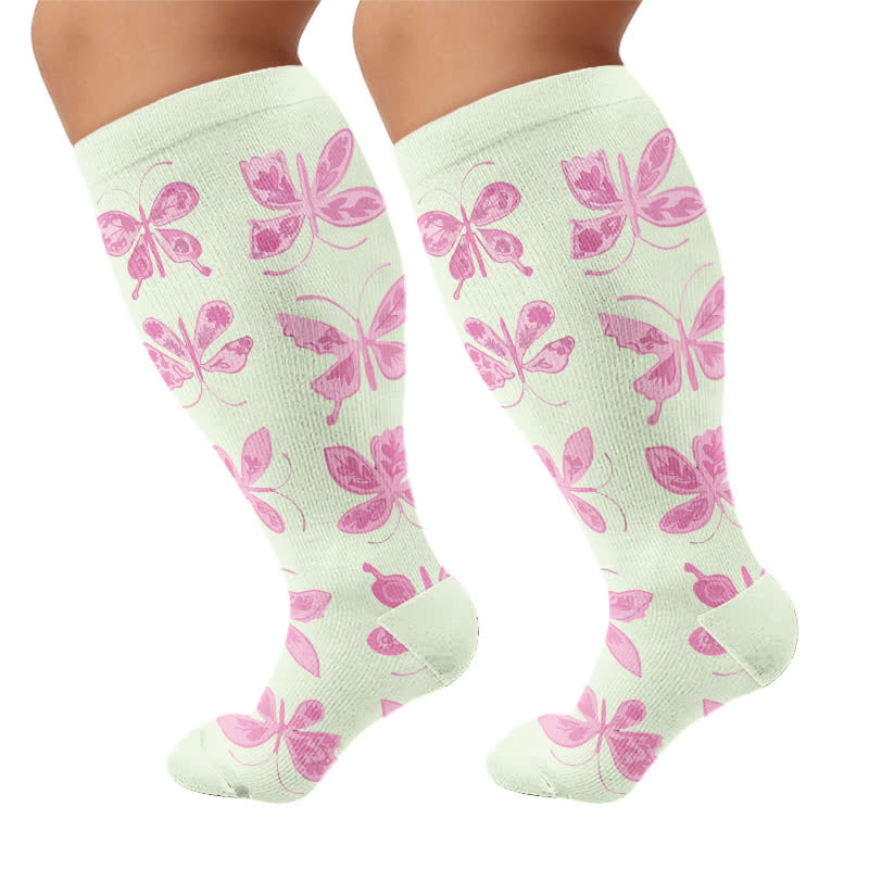 Chaussettes de compression imprimées grandes tailles - Vert (1 paire) - 4XL - image 8