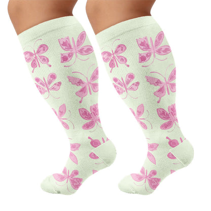 Chaussettes de compression imprimées grandes tailles - Vert (1 paire) - 4XL - image 8