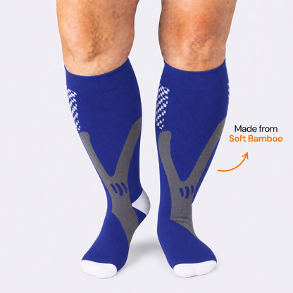 Chaussettes de compression en bambou bleues sport grandes tailles - image 0