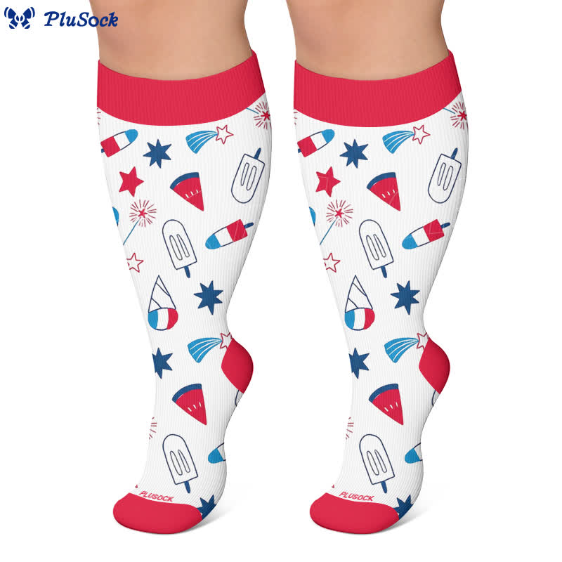 Chaussettes de compression grandes tailles à motifs amusants - image 5