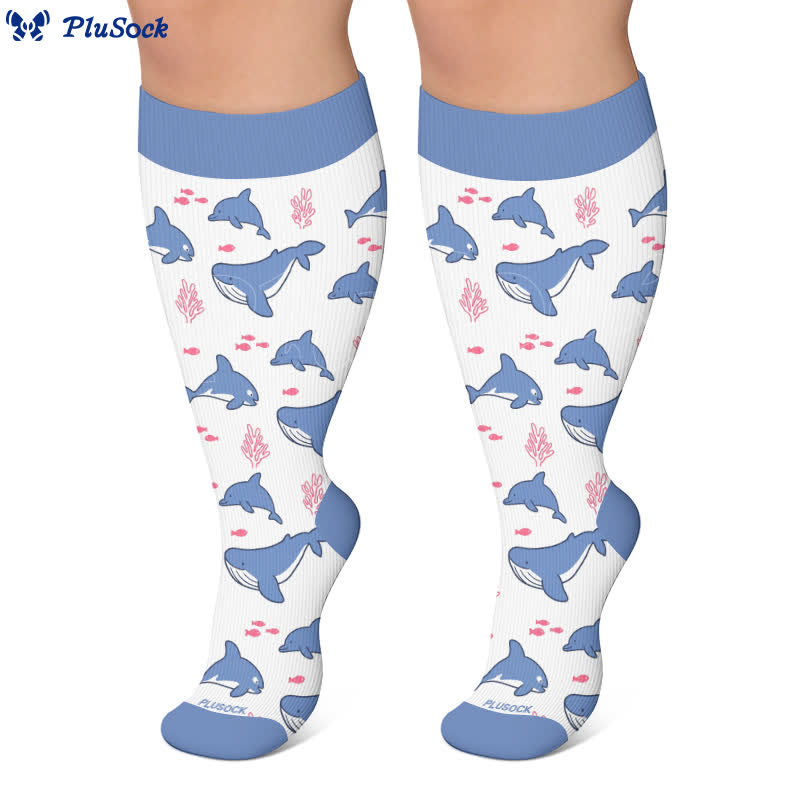 Chaussettes de compression grandes tailles à motifs amusants - image 7