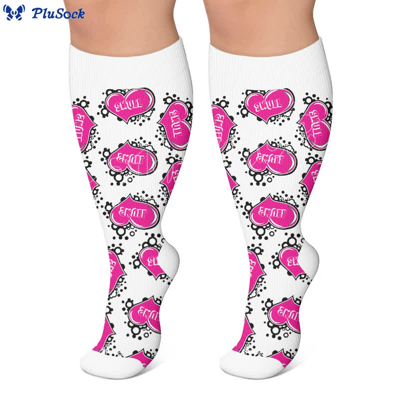 Chaussettes de compression grande taille à tête de mort - image 6