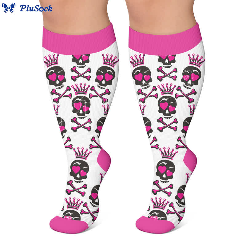Chaussettes de compression grande taille à tête de mort - image 7