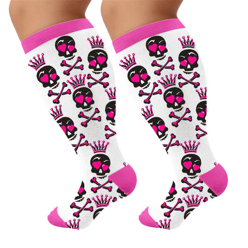 Chaussettes de compression grande taille à tête de mort - image 10