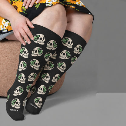 Chaussettes de compression à tête de mort 8-Ball grandes tailles - Noir (1 paire) - 4XL - image 2