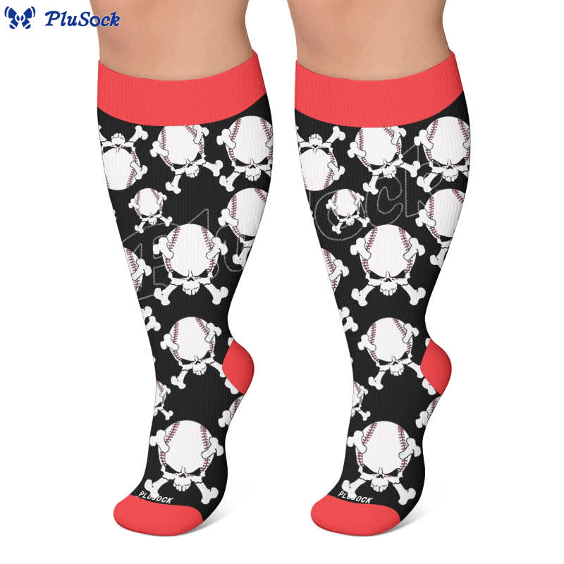 Chaussettes de compression à tête de mort 8-Ball grandes tailles - image 7
