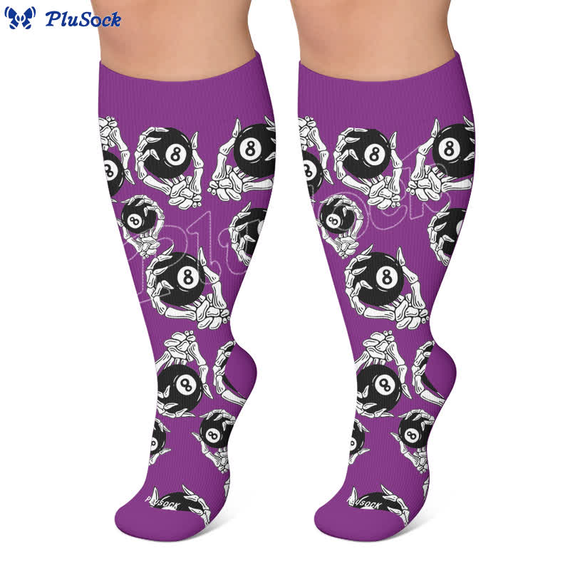 Chaussettes de compression à tête de mort 8-Ball grandes tailles - image 5
