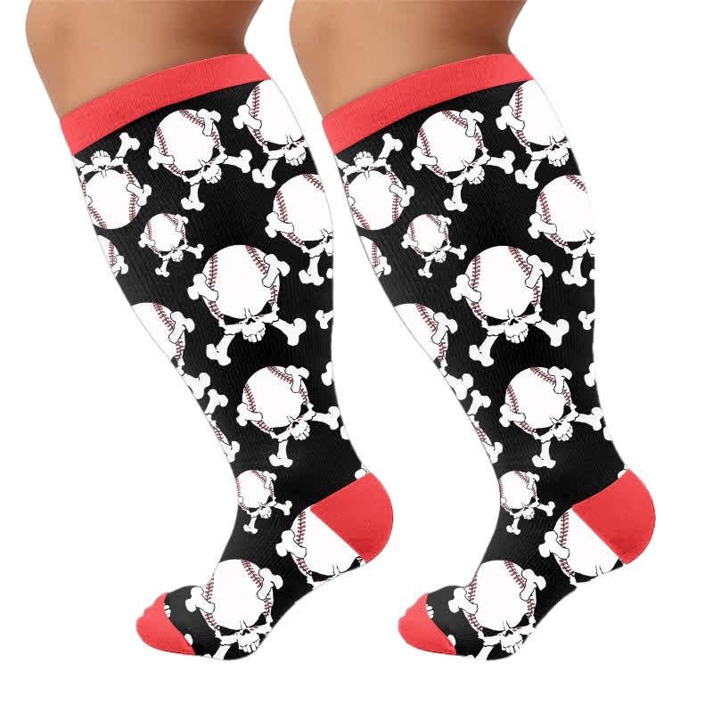 Chaussettes de compression à tête de mort 8-Ball grandes tailles - image 10